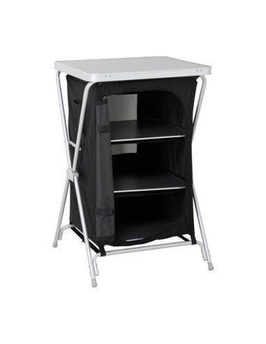 MESA DE CAMPING PLEGABLE CON ARMARIO DE TELA INTEGRADO