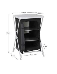 MESA DE CAMPING PLEGABLE CON ARMARIO DE TELA INTEGRADO 2