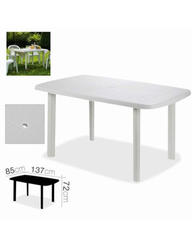 MESA DE JARDÍN FARO BLANCA 137X85XH72CM