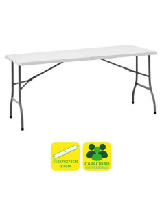 MESA DE RESINA PLEGABLE 152X70X74CM 3.5CM SUNGARDEN