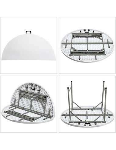 MESA DE RESINA REDONDA PLEGABLE 160X74CM 4.5CM SUNGARDEN