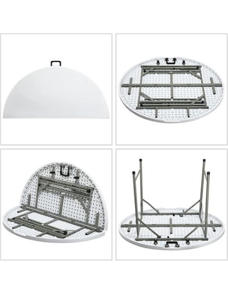 MESA DE RESINA REDONDA PLEGABLE 160X74CM 4.5CM SUNGARDEN