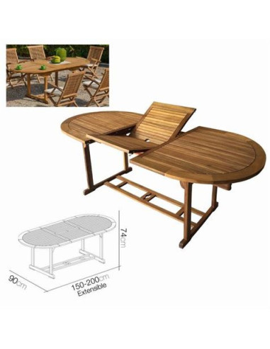 MESA JARDIN OVALADA EXTENSIBLE