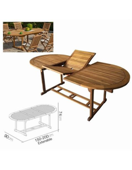 MESA JARDIN OVALADA EXTENSIBLE