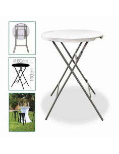 MESA PLEGABLE COCTEL REDONDA BLANCO 80XH110CM