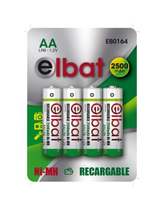 PACK 4 PCS PILAS RECARGABLES AA 2500MAH ELBAT 2