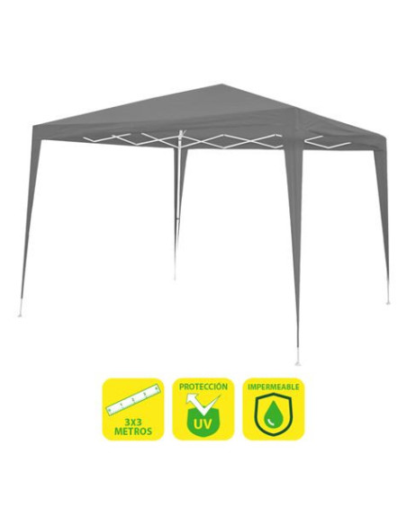 CARPA ACERO RAFIA 3X3 METROS GRIS SUNGARDEN