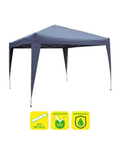 CARPA PLEGABLE ACERO 3X3 METROS AZUL OSCURO SUNGARDEN