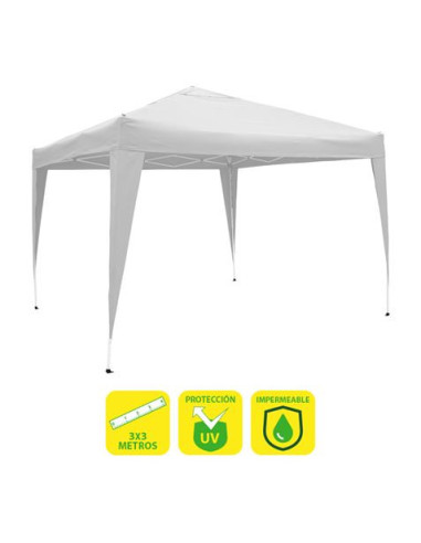 CARPA PLEGABLE ACERO 3X3 METROS BLANCA SUNGARDEN