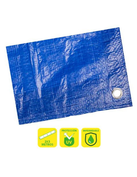 TOLDO / LONA AZUL CON OJALES DE METAL 2X3 METROS SUNGARDEN