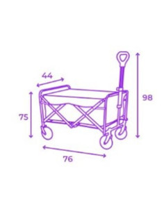 CARRO PLEGABLE DE ACERO PARA PLAYA 75X44X76 NEGRO 2