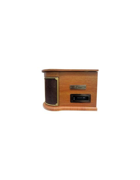 TOCADISCOS DE MADERA RETRO | CD | FM | BT | CASSETTE | PXRC52CDWD SUNSTECH