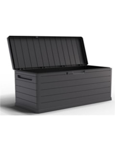BAUL EXTERIOR 350 LITROS CON CERRADURA GRIS OSCURO ARTPLAST