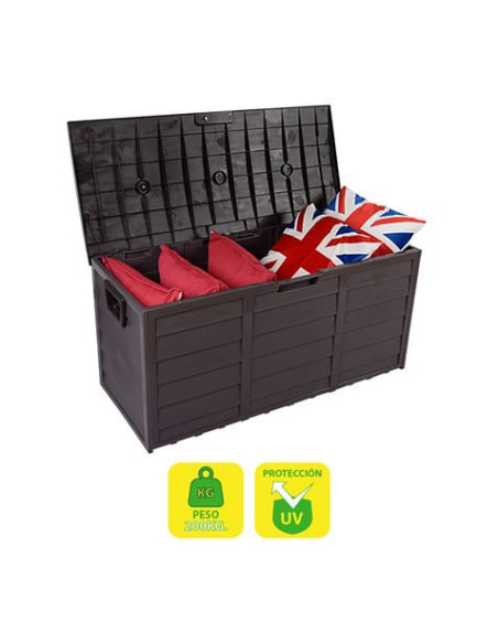 BAÚL RESINA 290 LITROS 112X49X54CM MARRÓN SUNGARDEN