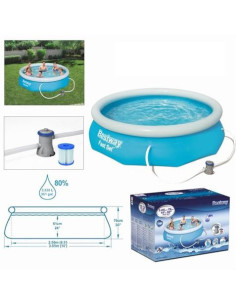 PISCINA HINCHABLE + BOMBA FILTRO 305CM DIÁMETRO X H76CM BESTWAY