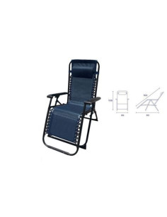 TUMBONA PLEGABLE AZUL MARINO DE ACERO CON COJIN CERVICAL 2