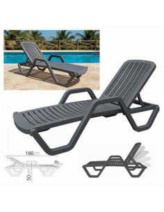 TUMBONA RELAXIA ANTRACITA 5 POSICIONES 65X186X50