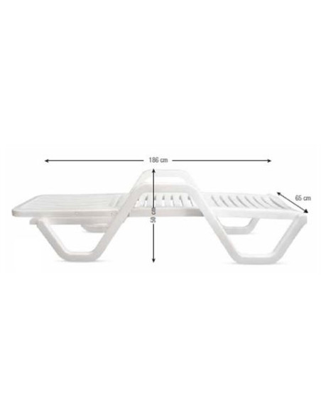 TUMBONA RELAXIA BLANCA 5 POSICIONES 65X186X50