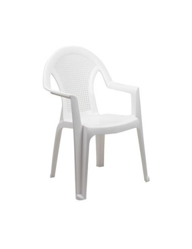 SILLA CON REPOSABRAZOS RATTAN BLANCA