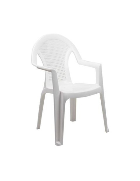 SILLA CON REPOSABRAZOS RATTAN BLANCA