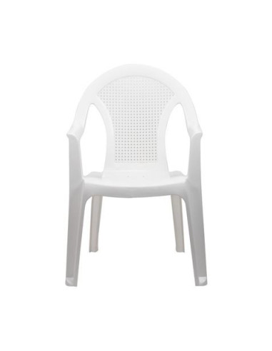 SILLA CON REPOSABRAZOS RATTAN BLANCA