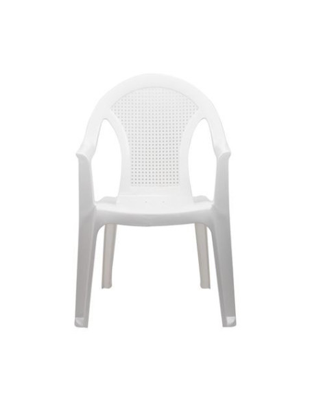 SILLA CON REPOSABRAZOS RATTAN BLANCA