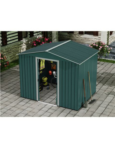 CASETA DE METAL | PUERTAS CORREDERAS 185.5X245X208CM (4.5M2) VERDE SUNGARDE