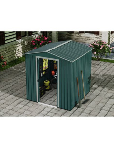 CASETA DE METAL | PUERTAS CORREDERAS 185X181X200CM (3.36M2) VERDE SUNGARDEN