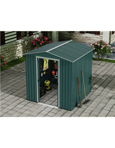 CASETA DE METAL | PUERTAS CORREDERAS 185X181X200CM (3.36M2) VERDE SUNGARDEN