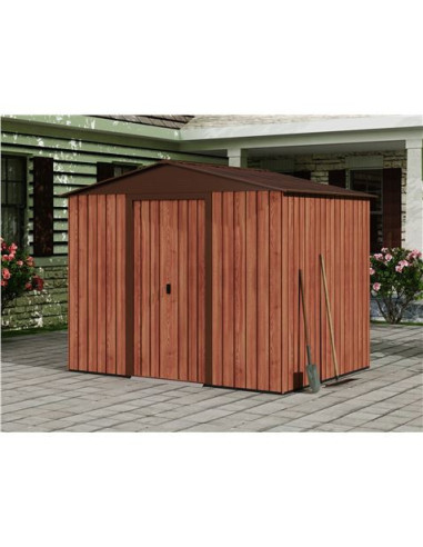 CASETA DE METAL | PUERTAS CORREDERAS 185X245X208CM (4.5M2) EFECTO MADERA SG