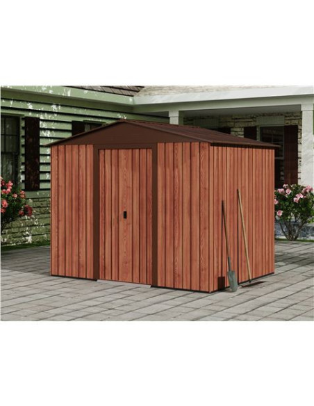 CASETA DE METAL | PUERTAS CORREDERAS 185X245X208CM (4.5M2) EFECTO MADERA SG