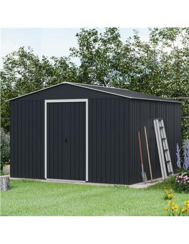 CASETA DE METAL | PUERTAS CORREDERAS 300X304.5X214.5CM (9.14M2) ANTRACITA