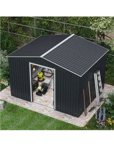 CASETA DE METAL | PUERTAS CORREDERAS 304.5X243X214.5 (7.4M2) ANTRACITA