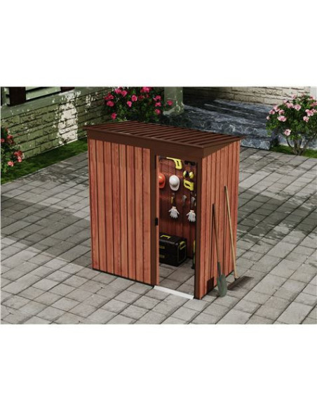 CASETA DE METAL | PUERTAS CORREDERAS 91X151X182CM (1.37M2) EFECTO MADERA SG