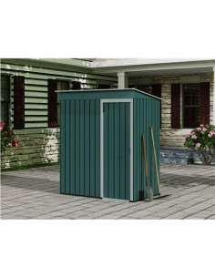 CASETA DE METAL | PUERTAS CORREDERAS 91X151X182CM (1.37M2) VERDE SUNGARDEN 2