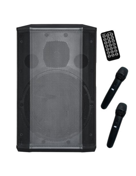 ALTAVOZ AUTOAMPLIFICADO PRO600 8\" 500W CON BATERÍA + 2 MICROS SERIE PRO