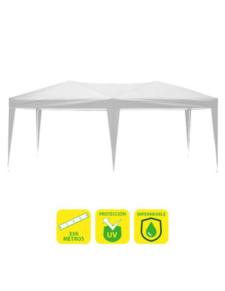 CARPA PLEGABLE ACERO 3X6 METROS BLANCA SUNGARDEN
