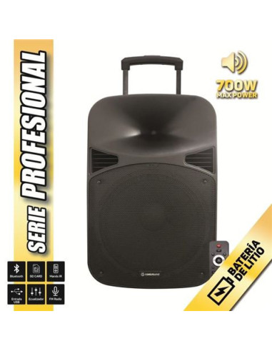 ALTAVOZ AUTOAMPLIFICADO 15 700W CON BATERIA SERIE PRO COOLSOUND