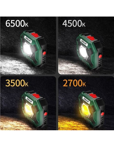 FOCO LED MULTIFUNCIÓN RECARGABLE 20W 2000LM LUZ FRIA ELBAT