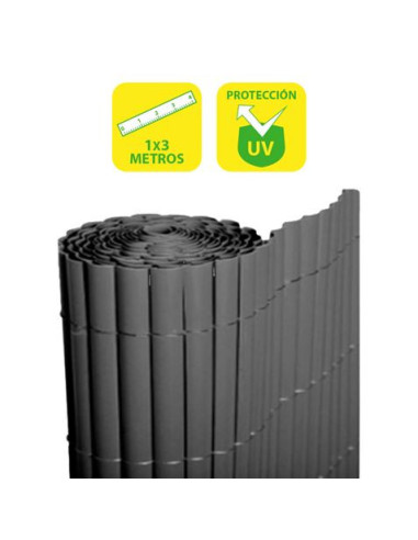 CAÑIZO PLÁSTICO DOBLE CARA 1X3 METROS GRIS OSCURO SUNGARDEN