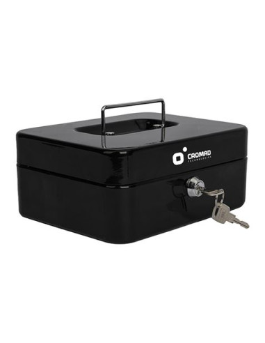 CAJA DE CAUDALES METÁLICA CON LLAVE 9X20X16CM 3 COMPARTIMENTOS CROMAD