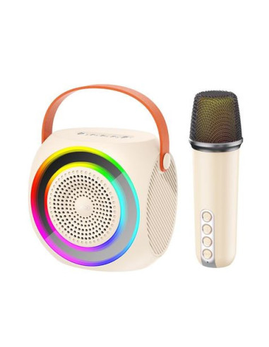 ALTAVOZ BLUETOOTH F42 + MICRÓFONO + EFECTOS LED BLANCO XO