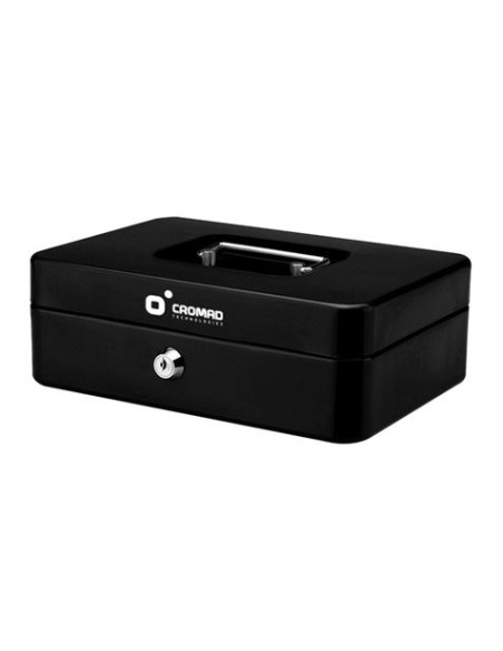 CAJA DE CAUDALES METÁLICA CON LLAVE 9X25X18CM 5 COMPARTIMENTOS CROMAD