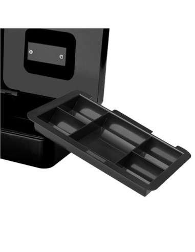 CAJA DE CAUDALES METÁLICA CON LLAVE 9X25X18CM 5 COMPARTIMENTOS CROMAD