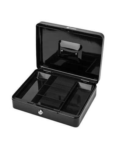 CAJA DE CAUDALES METÁLICA CON LLAVE 9X30X24CM 5 COMPARTIMENTOS CROMAD