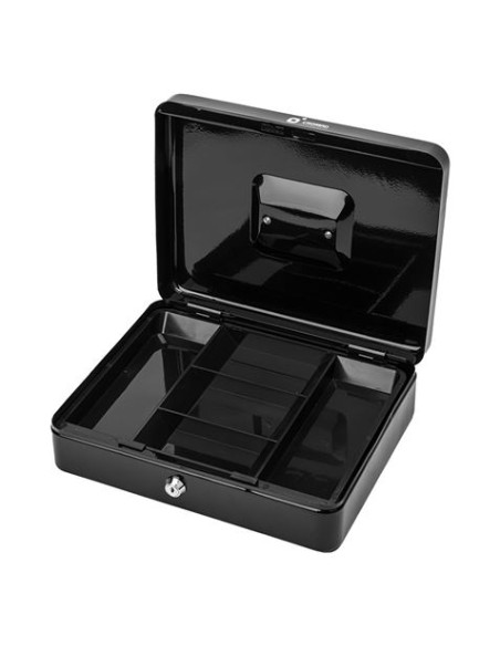 CAJA DE CAUDALES METÁLICA CON LLAVE 9X30X24CM 5 COMPARTIMENTOS CROMAD