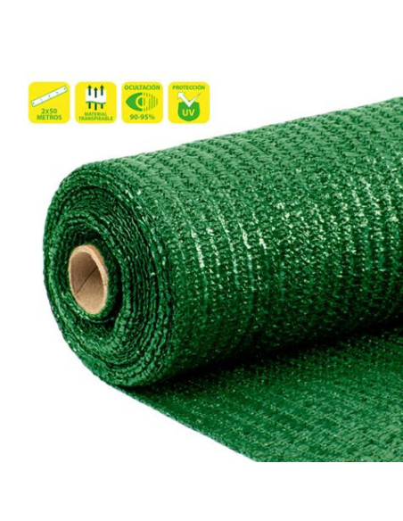MALLA DE SOMBREO VERDE 2X50 METROS SUNGARDEN