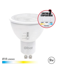 BOMBILLA LED GU10 | 9W | 810LM | LUZ CALIDA/BLANCA/FRIA | ELBAT