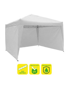 CARPA PLEGABLE ACERO 3X3 METROS BLANCA + 3 PAREDES PARA CARPA PLEGABLE