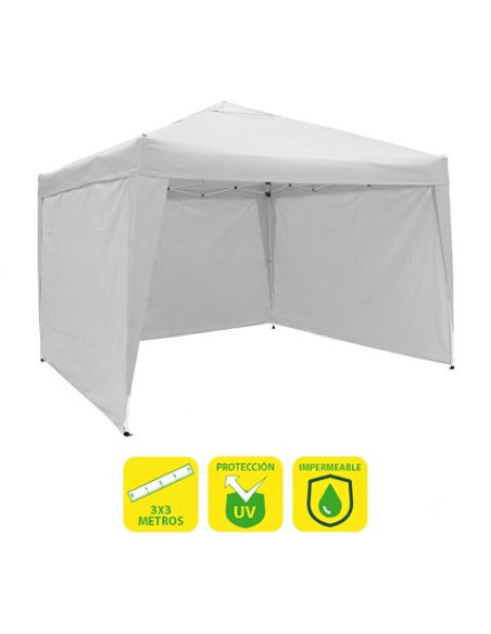 CARPA PLEGABLE ACERO 3X3 METROS BLANCA + 3 PAREDES PARA CARPA PLEGABLE